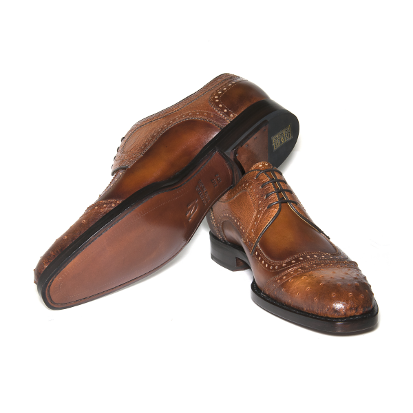 Ugo Vasare Ajax Ostrich Derby Shoes Brown