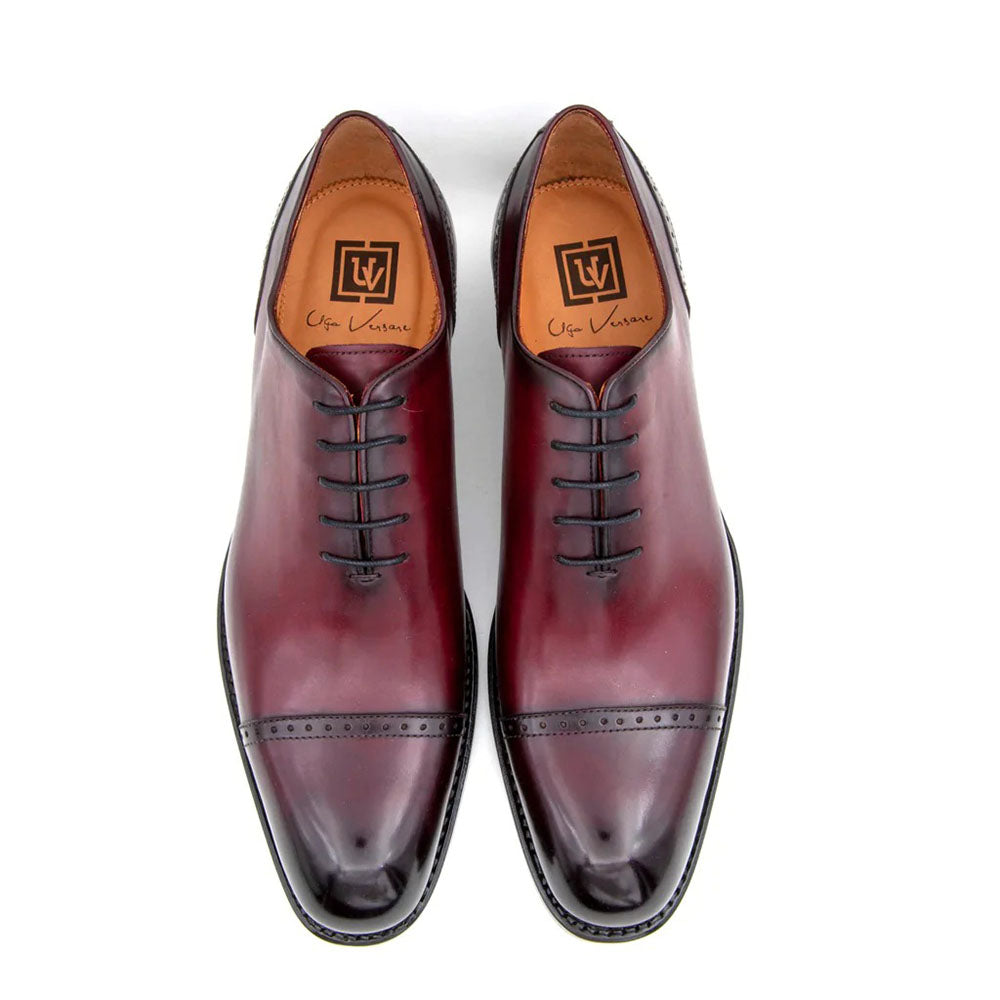 Ugo Vasare Anthony Cap-toe Shoes Burgundy