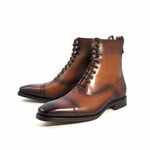 Ugo Vasare Brady Cap Toe Boots Caramel