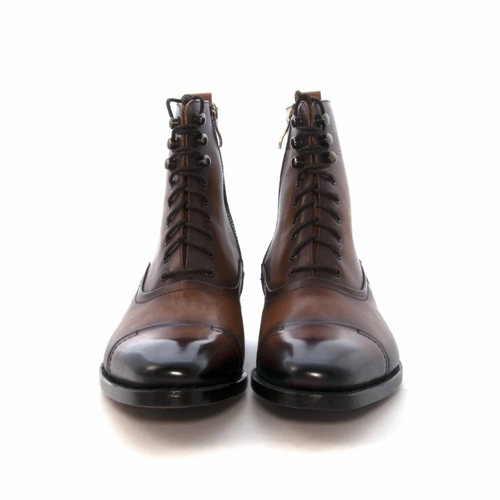 Ugo Vasare Brady Cap Toe Boots Caramel