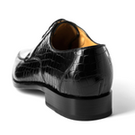 Ugo Vasare Carlton Crocodile Embossed Dress Shoes Black