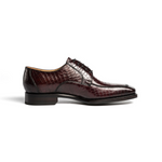 Ugo Vasare Carlton Crocodile Embossed Dress Shoes Wine