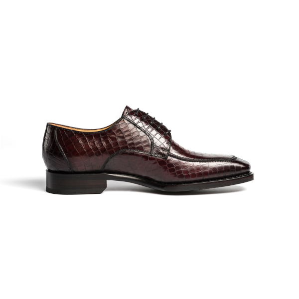 Ugo Vasare Carlton Crocodile Embossed Dress Shoes Wine