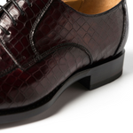Ugo Vasare Carlton Crocodile Embossed Dress Shoes Wine