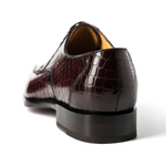 Ugo Vasare Carlton Crocodile Embossed Dress Shoes Wine