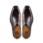 Ugo Vasare Carlton Crocodile Embossed Dress Shoes Wine