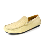 Ugo Vasare Drake Ostrich Driving Loafers Beige