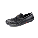 Ugo Vasare Drake Ostrich Driving Loafers Black
