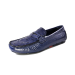 Ugo Vasare Drake Ostrich Driving Loafers Blue