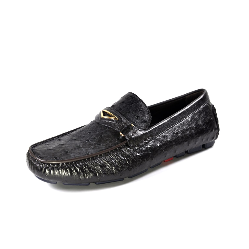 Ugo Vasare Drake Ostrich Driving Loafers Brown