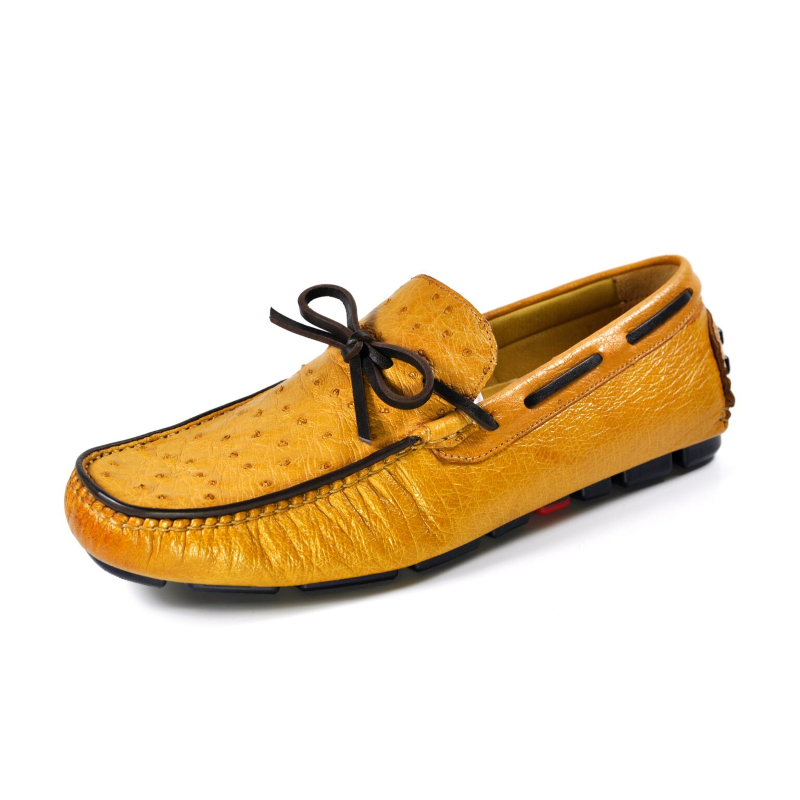 Ugo Vasare Drake Ostrich Driving Loafers Tan