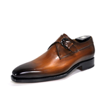 Ugo Vasare Edward Monk Strap Shoes Camel