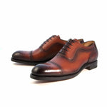Ugo Vasare Gaelic Cap Toe Oxfords Caramel