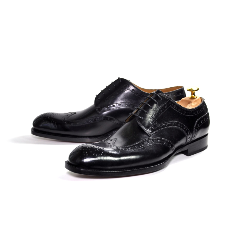 Ugo Vasare H & H Wingtip Brogues Black