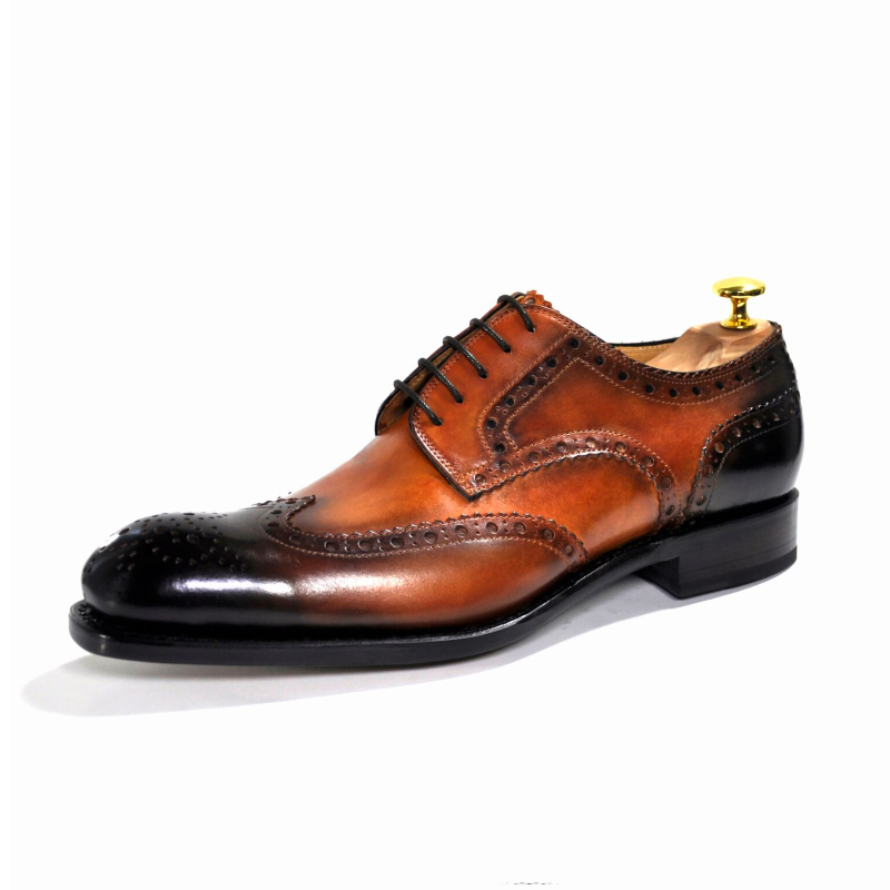 Ugo Vasare H & H Wingtip Brogues Camel