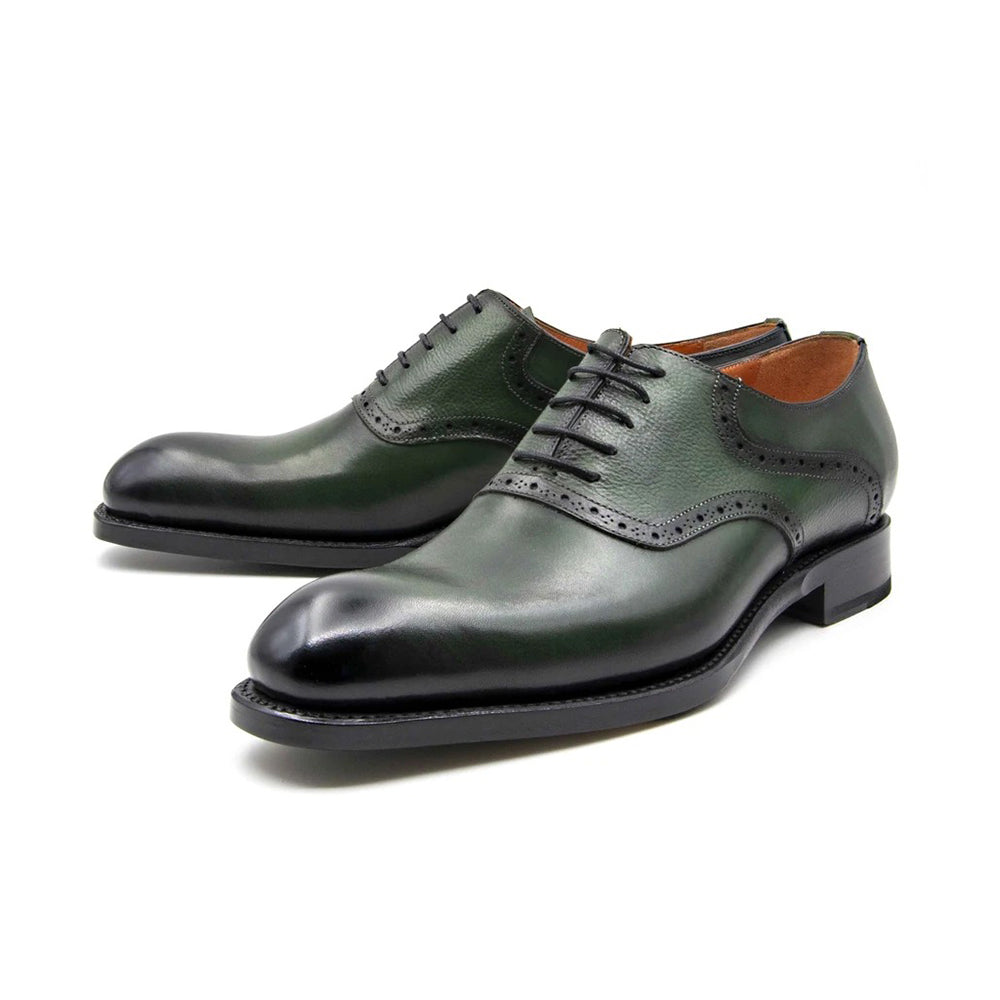 Ugo Vasare Hudson Plain Toe Oxfords Olive Green