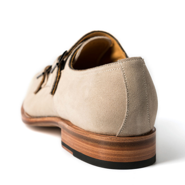Ugo Vasare Neo Suede Double Monk Strap Shoes Beige
