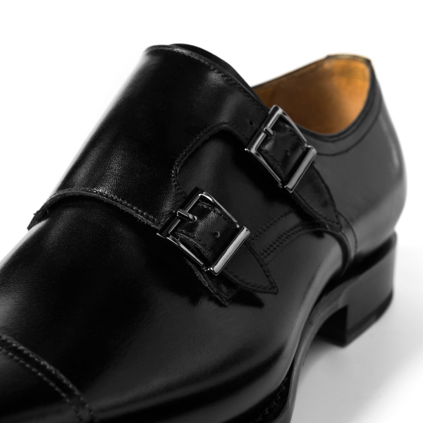 Ugo Vasare Neo Double Monk Strap Shoes Black