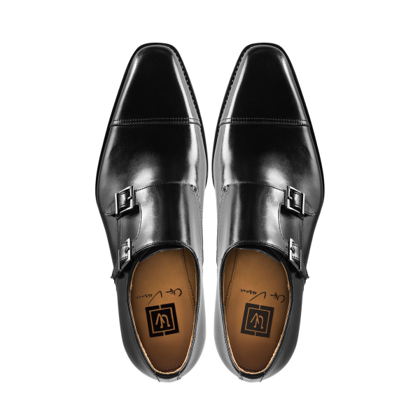 Ugo Vasare Neo Double Monk Strap Shoes Black