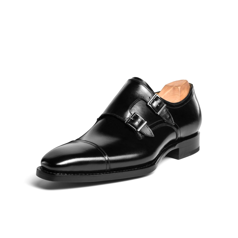 Ugo Vasare Neo Double Monk Strap Shoes Black