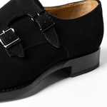 Ugo Vasare Neo Suede Double Monk Strap Shoes Black