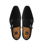 Ugo Vasare Neo Suede Double Monk Strap Shoes Black