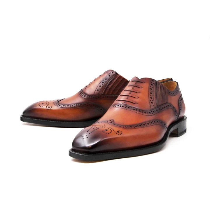 Ugo Vasare Owen Wingtip Loafers Camel
