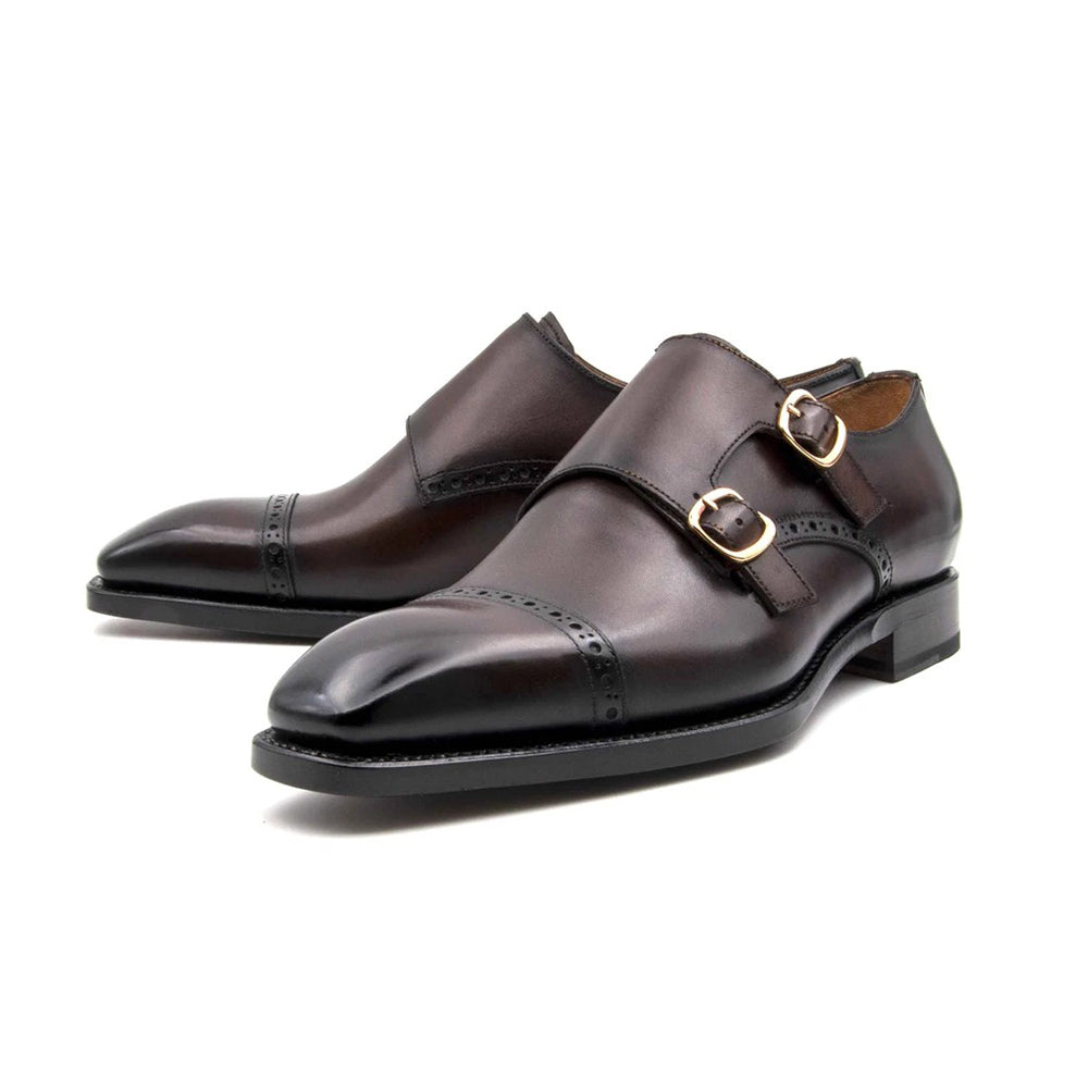 Ugo Vasare Ryan Double Monkstrap Shoes Brown