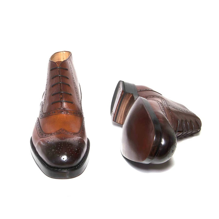 Ugo Vasare Stanford Wingtip Boots Camel