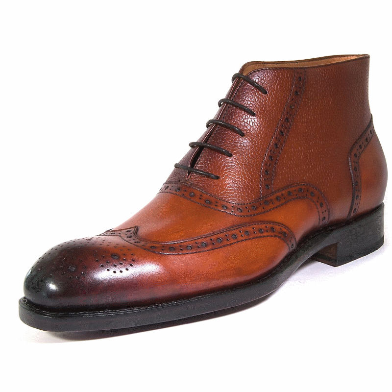 Ugo Vasare Stanford Wingtip Boots Camel
