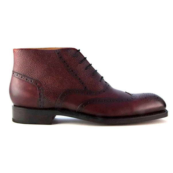 Ugo Vasare Stanford Wingtip Boots Plum
