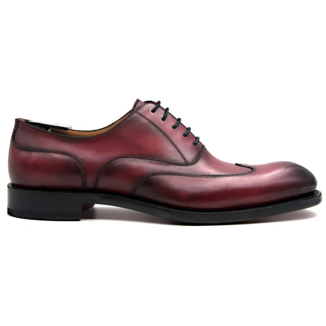 Ugo Vasare Wick Oxford Wingtip Shoes Burgundy