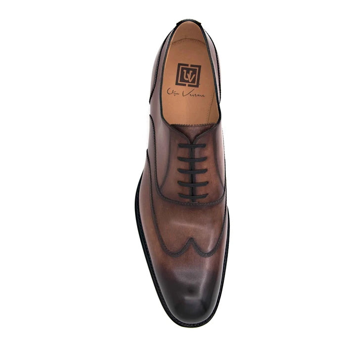Ugo Vasare Wick Oxford Wingtip Shoes Walnut