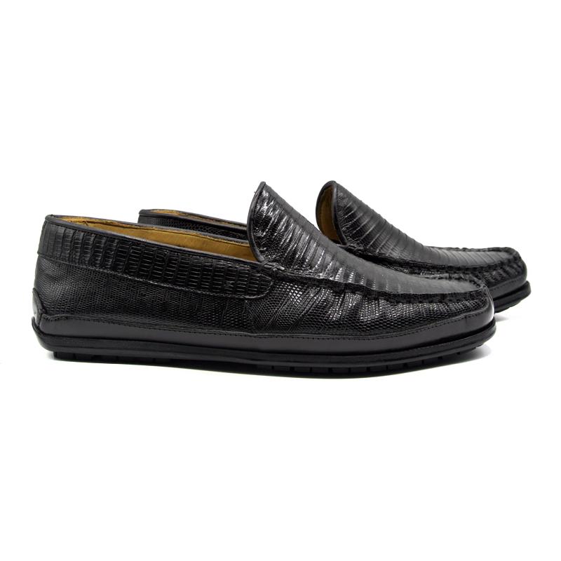 Zelli Ultimo Genuine Lizard Driver in Black