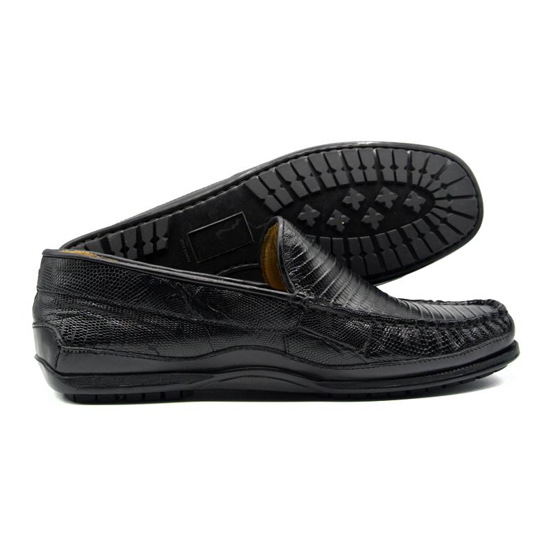 Zelli Ultimo Genuine Lizard Driver in Black