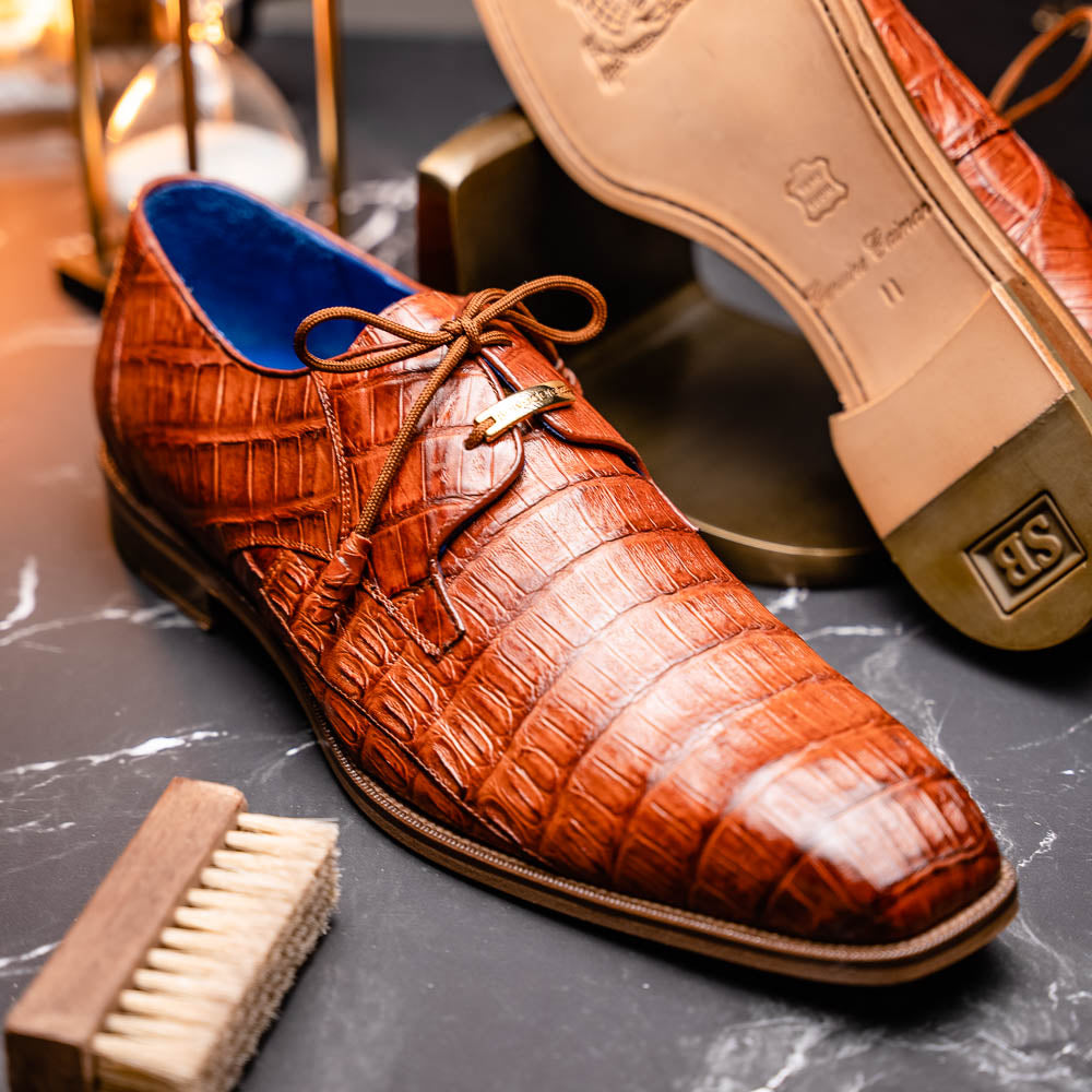 Belvedere Umberto Crocodile Shoes Antique Sport