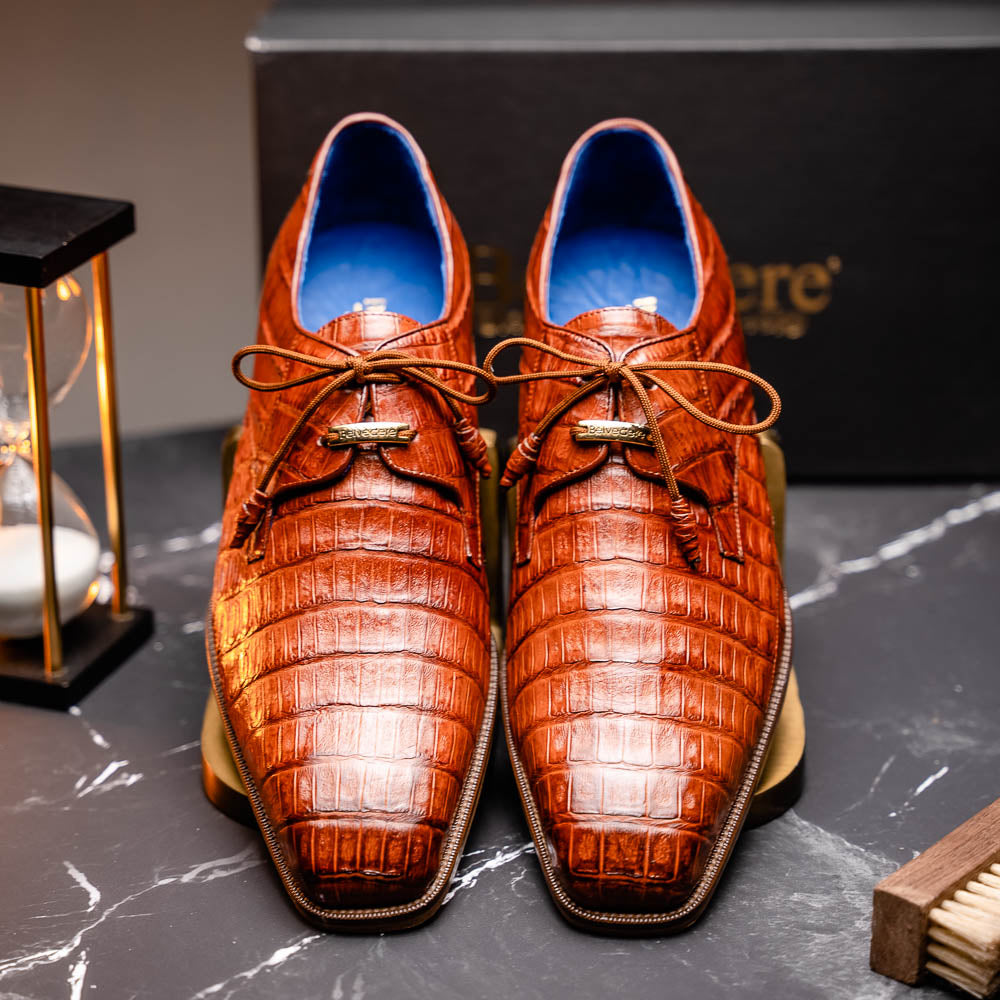 Belvedere Umberto Crocodile Shoes Antique Sport