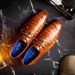 Belvedere Umberto Crocodile Shoes Antique Sport