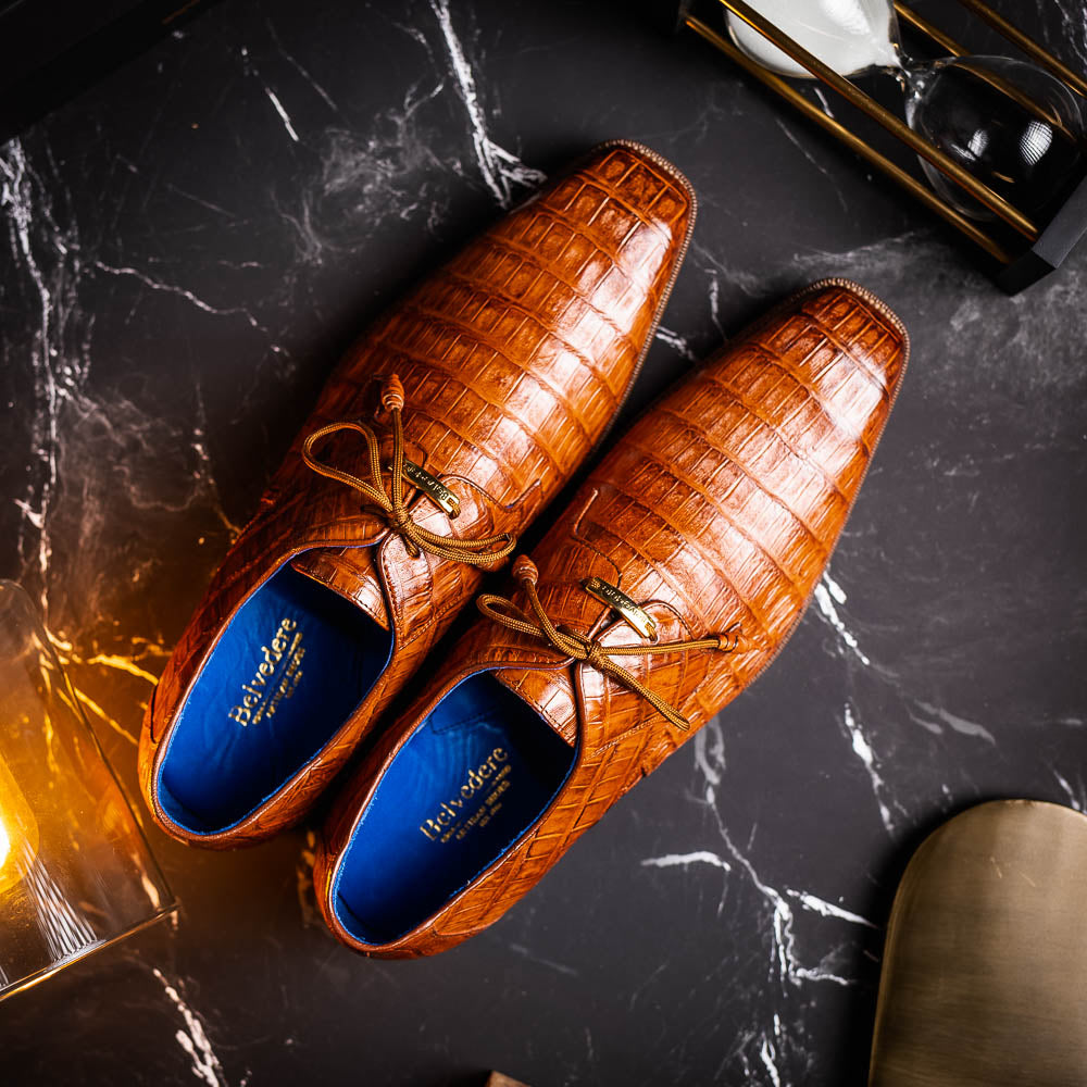 Belvedere Umberto Crocodile Shoes Antique Sport