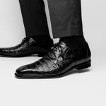 Belvedere Umberto Crocodile Shoes Black