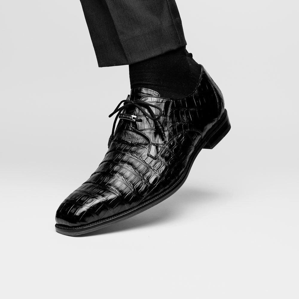 Belvedere Umberto Crocodile Shoes Black