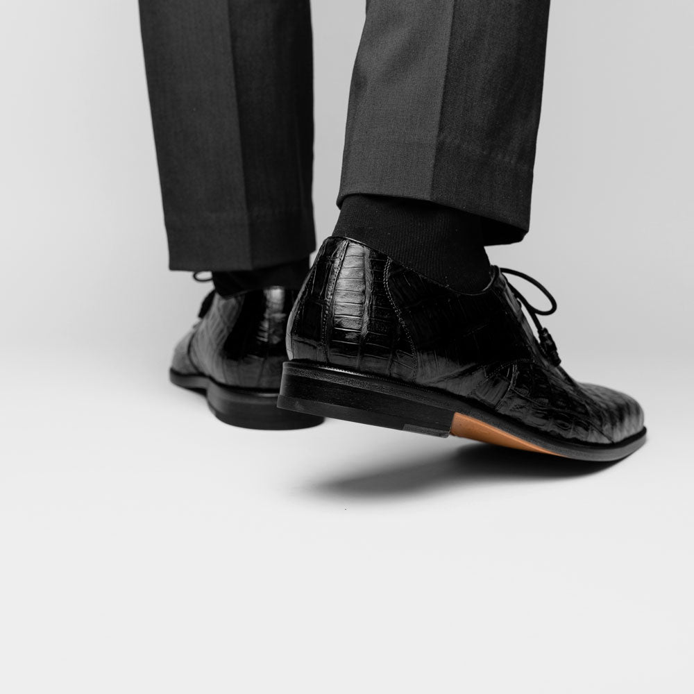Belvedere Umberto Crocodile Shoes Black
