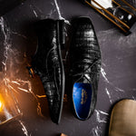 Belvedere Umberto Crocodile Shoes Black