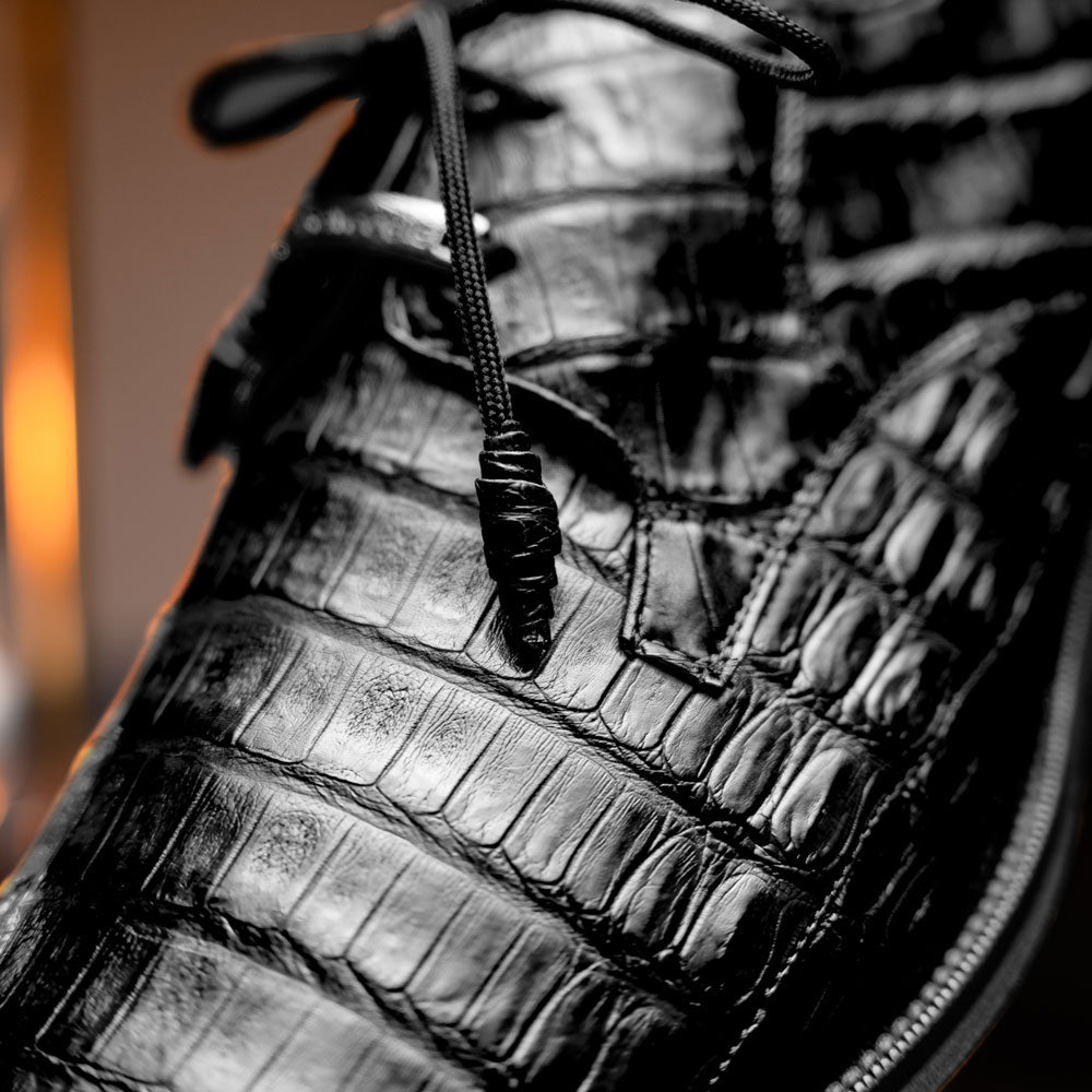 Belvedere Umberto Crocodile Shoes Black