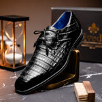 Belvedere Umberto Crocodile Shoes Black