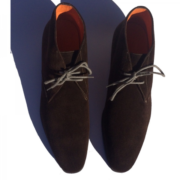 Santoni Urban S3 Suede Chukka Boots Dark Brown