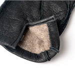 Moreschi Vail Genuine Peccary / Cashmere Gloves Black