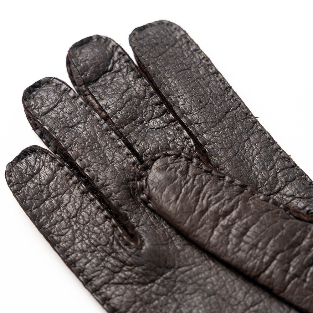 Moreschi Vail Genuine Peccary / Cashmere Gloves Brown