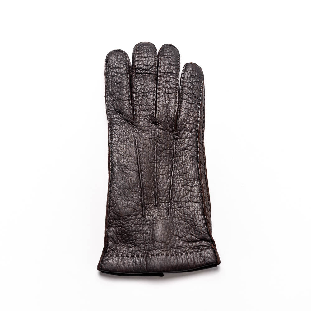 Moreschi Vail Genuine Peccary / Cashmere Gloves Brown