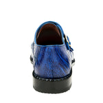 Belvedere Valiente Ostrich Monk Strap Shoes Antique Ocean (2442)